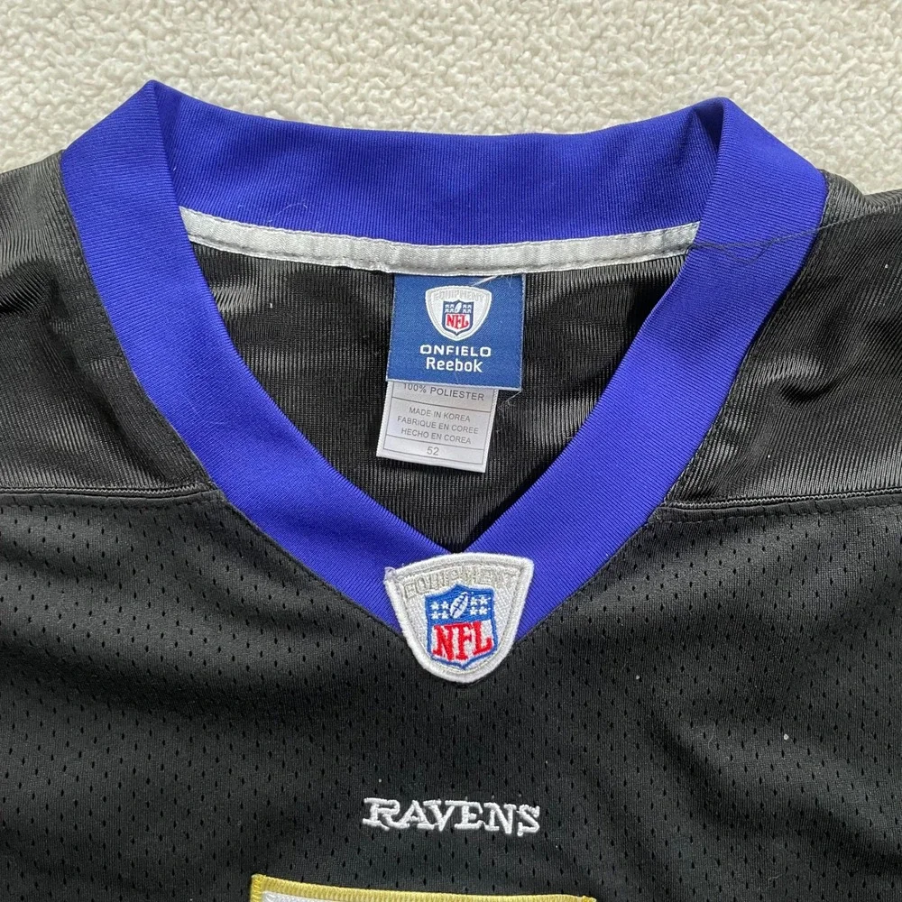 Cropped Cut Off Reebok Mens 52 Baltimore Ravens Joe Flacco 5‎ Jersey Black R700A